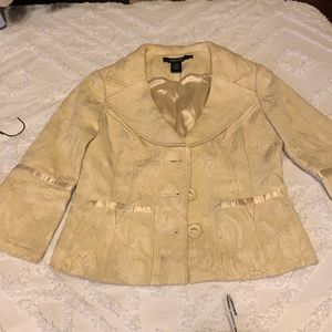 Cream Arden B size 2, 3/4 sleeves jacket silk inside liner